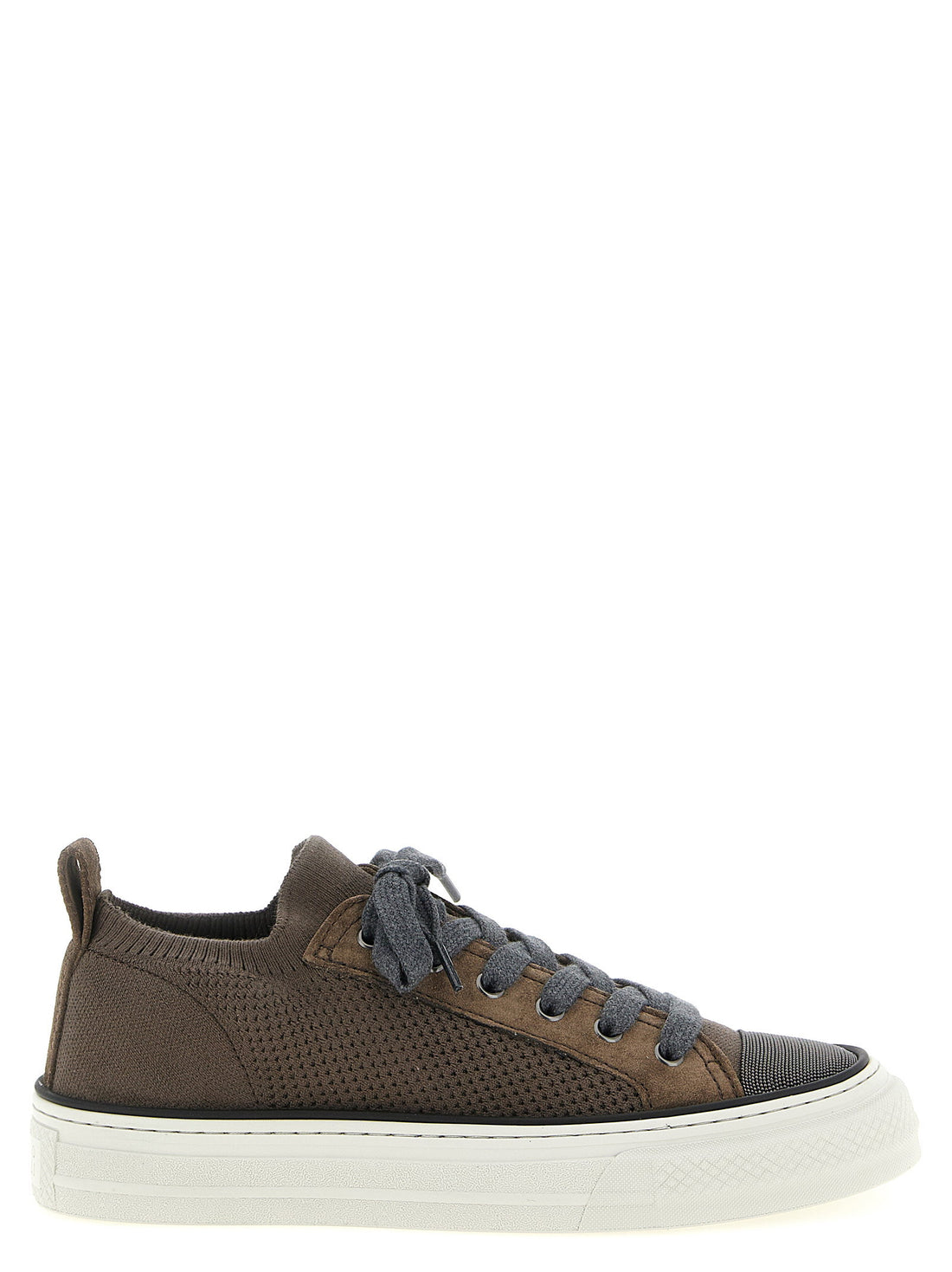 Brunello Cucinelli Monile Knit Sneakers Brown