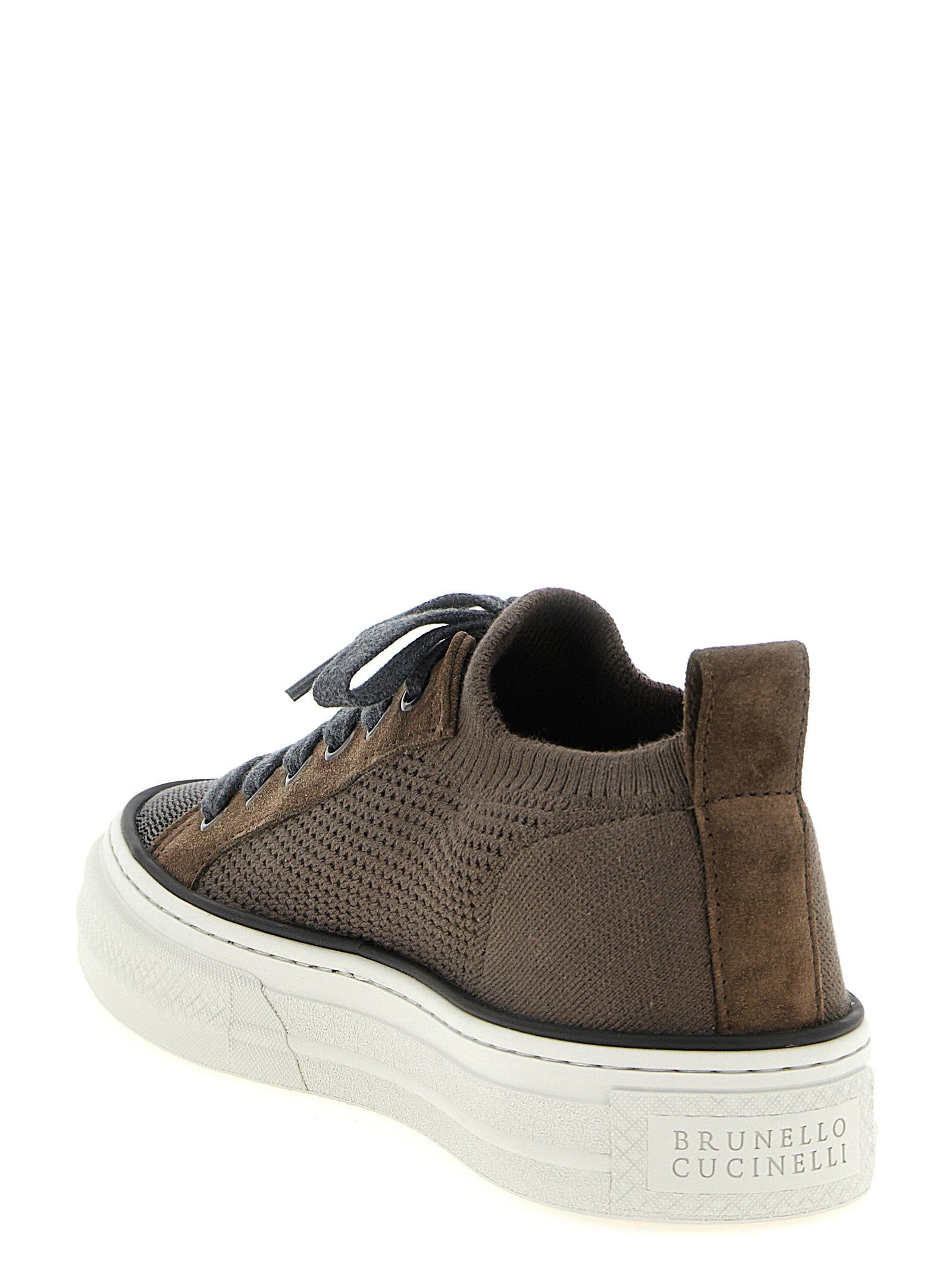 Brunello Cucinelli Monile Knit Sneakers Brown
