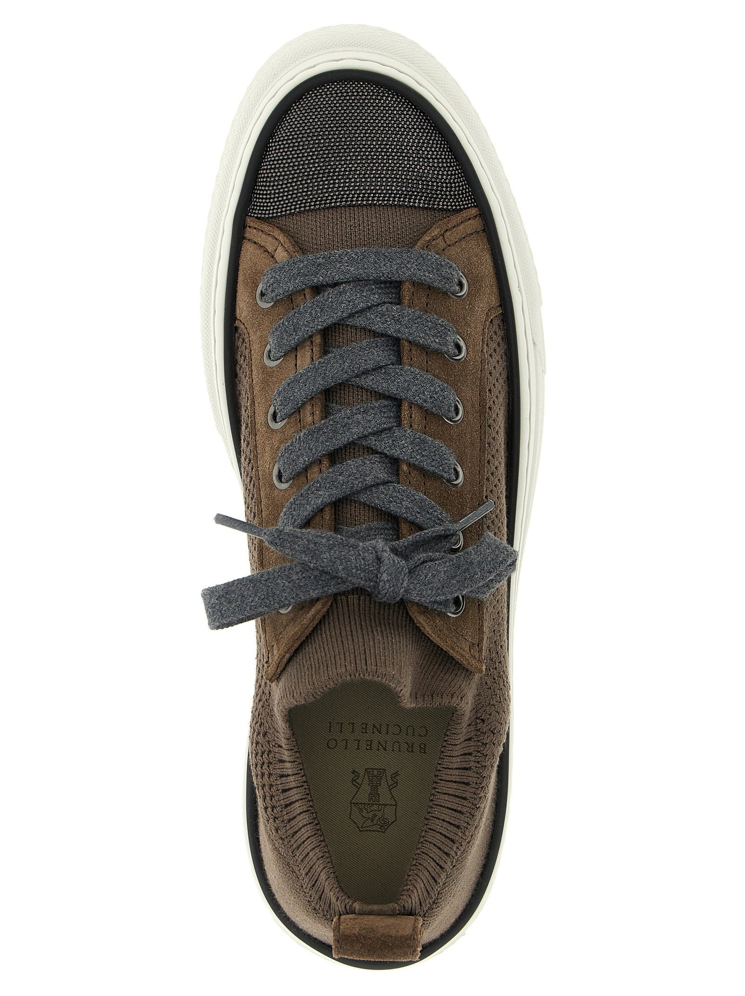 Brunello Cucinelli Monile Knit Sneakers Brown