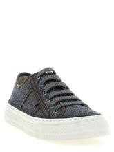 Brunello Cucinelli Shiny Tab Sneakers Gray