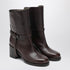 Brunello Cucinelli Brown Leather Ankle Boots with Heel Brown