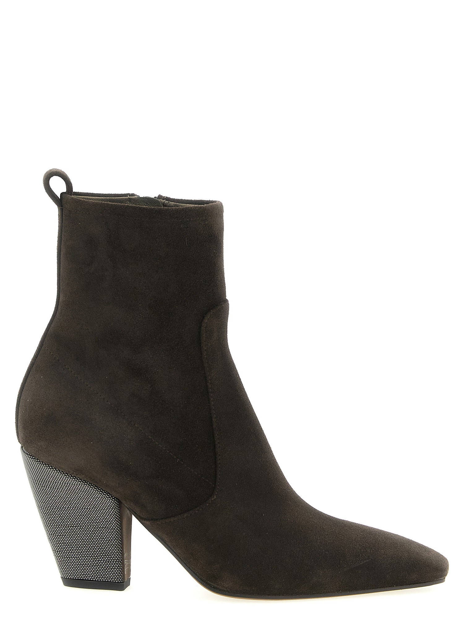 Brunello Cucinelli Precious Heel Ankle Boots Brown