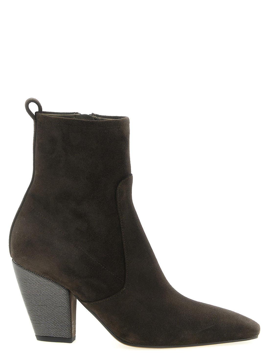 Brunello Cucinelli Precious Heel Ankle Boots Brown