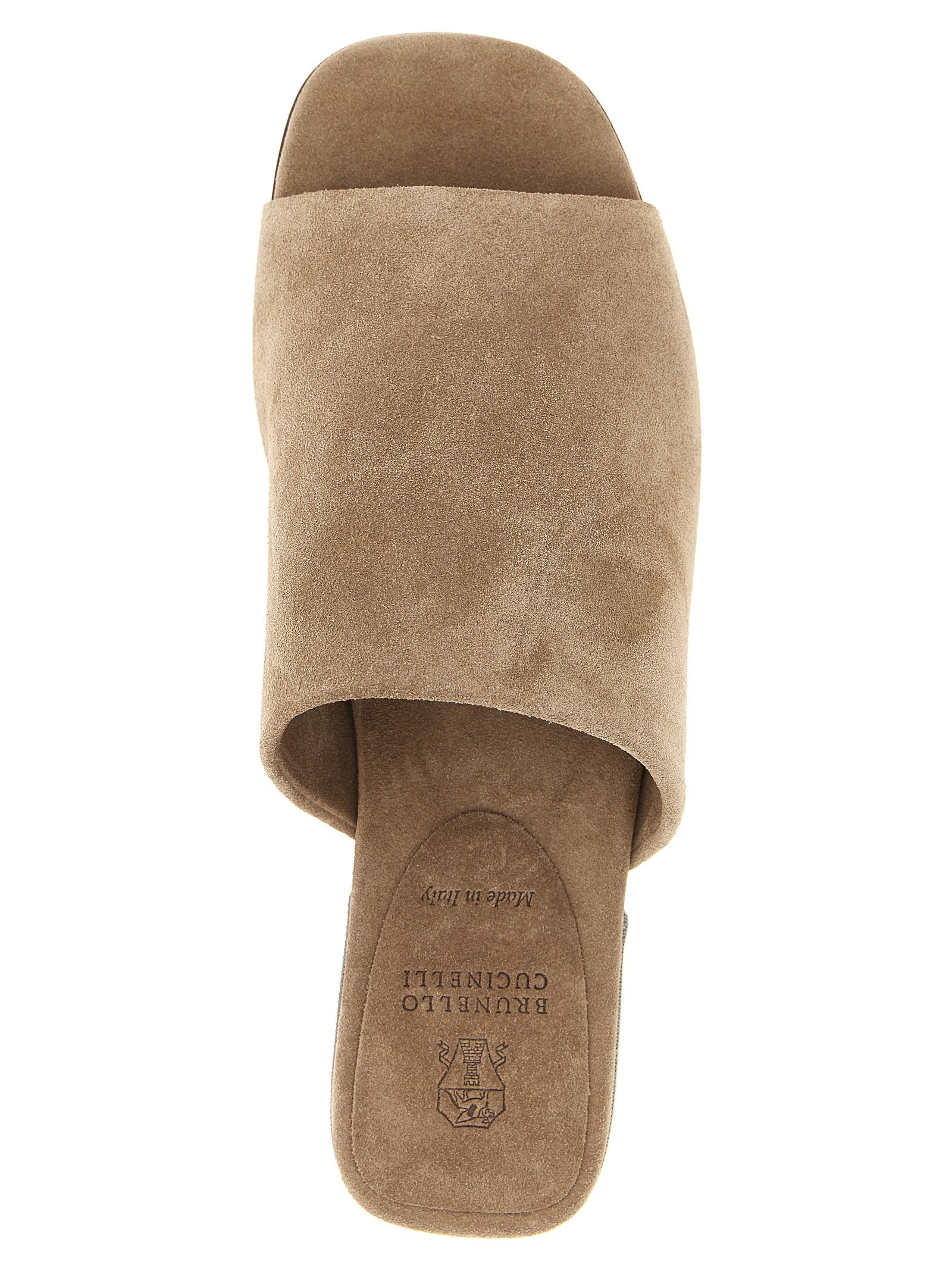 Brunello Cucinelli Monile Suede Sandals Brown