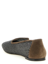 Brunello Cucinelli Embroidery Mesh Loafers Brown