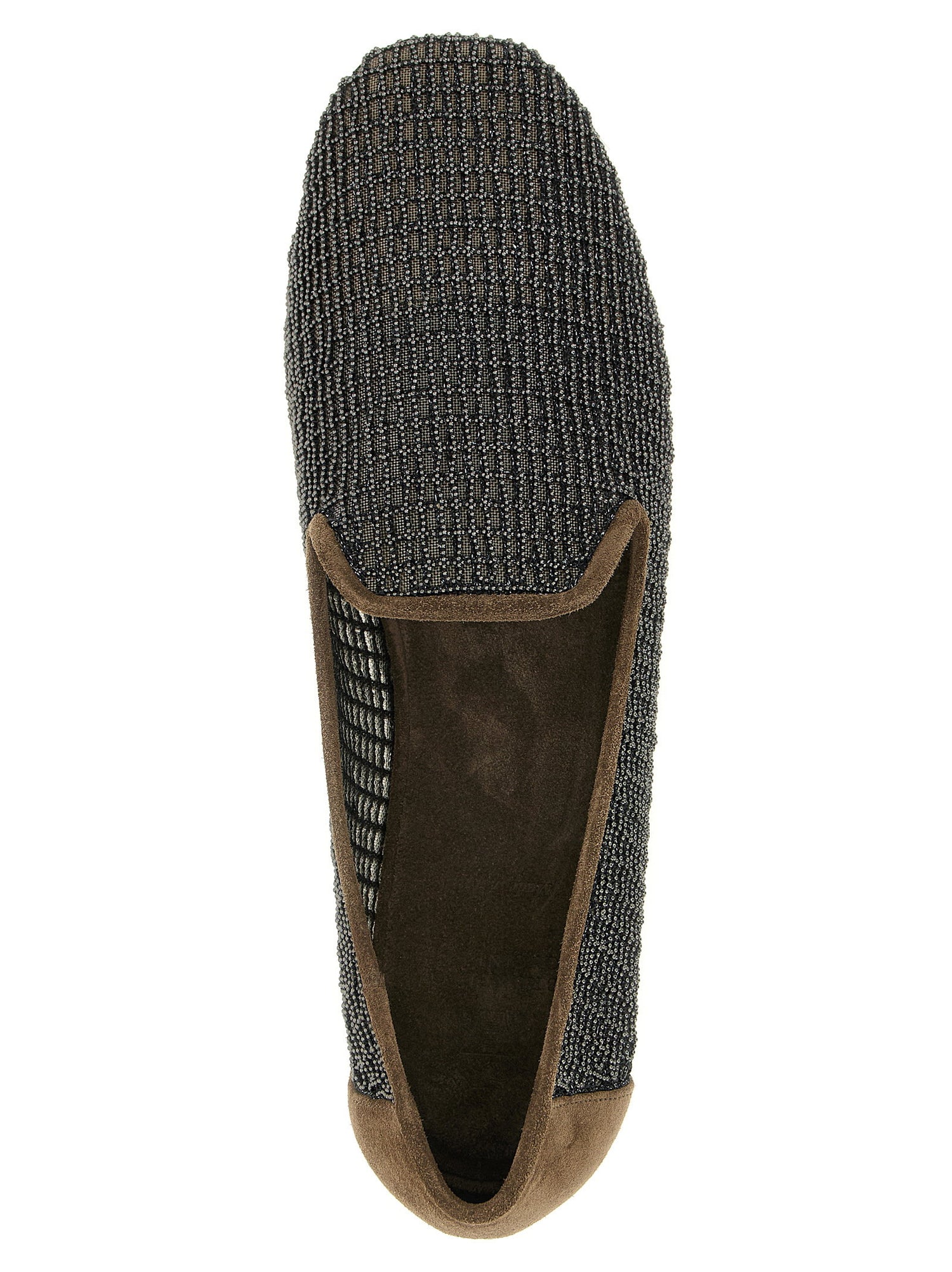 Brunello Cucinelli Embroidery Mesh Loafers Brown