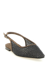 Brunello Cucinelli Precious Net Embroidery Slingback Brown
