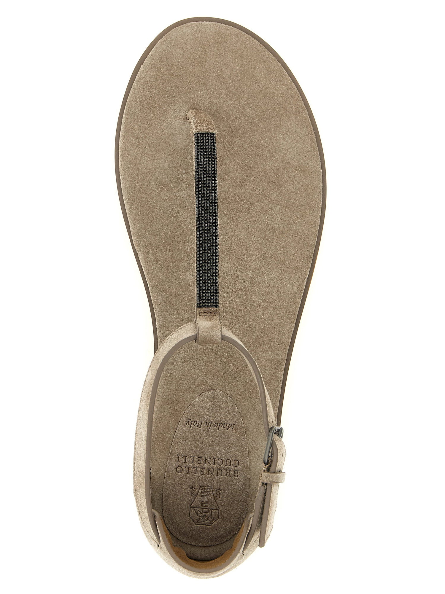 Brunello Cucinelli Precious Strap Sandals Beige
