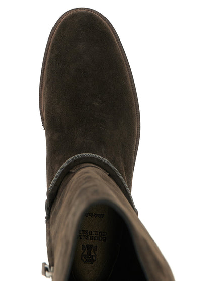 Brunello Cucinelli Suede Boots Black