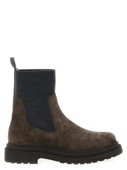 Brunello Cucinelli Precious Loop Detail Ankle Boots Brown