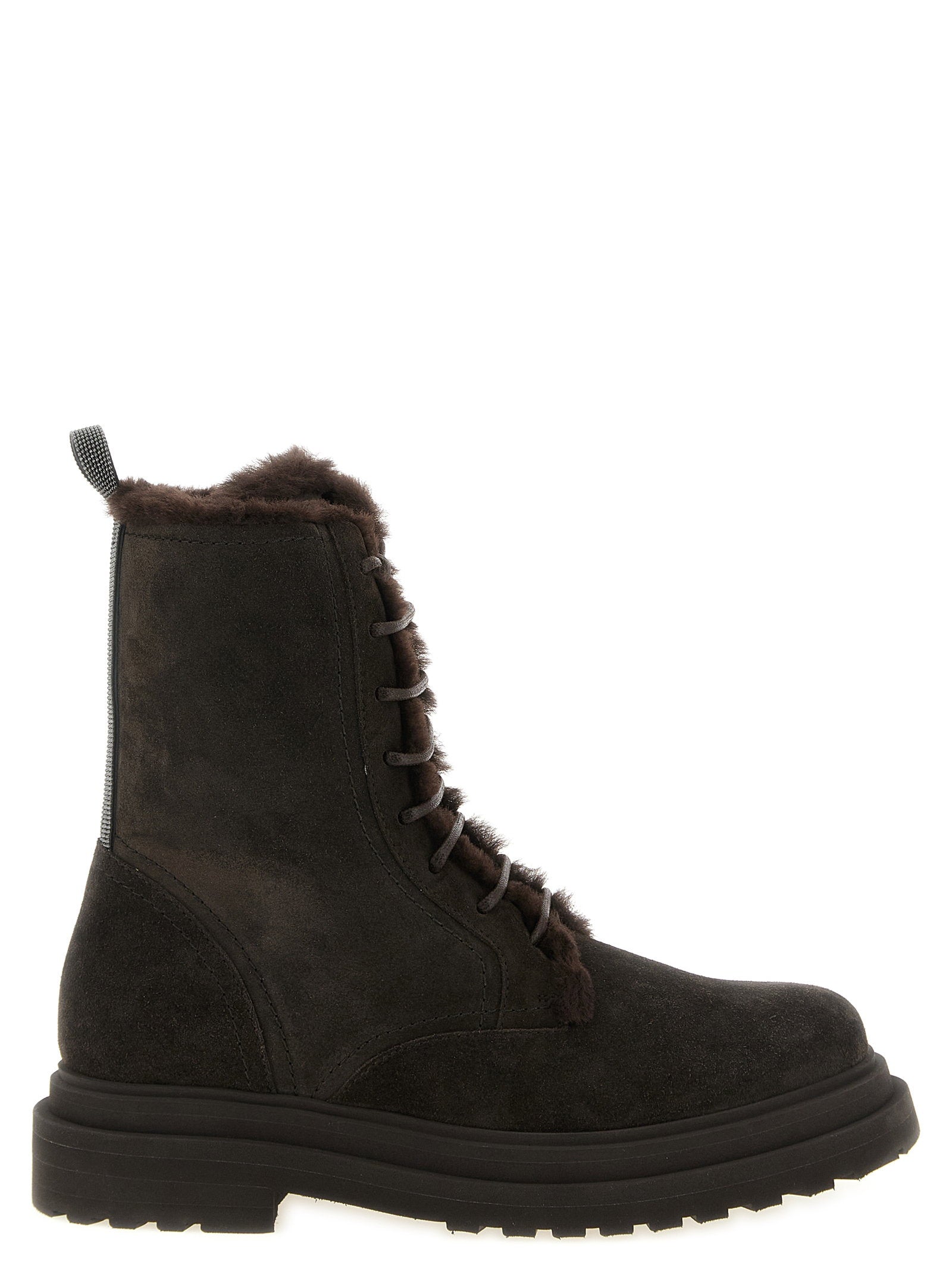 Brunello Cucinelli Precious Loop Ankle Boots Brown