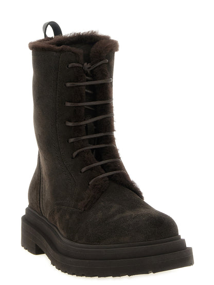 Brunello Cucinelli Precious Loop Ankle Boots Brown
