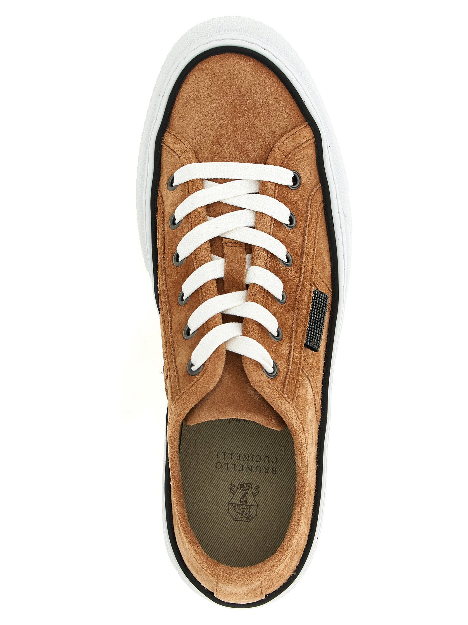 Brunello Cucinelli Shiny Tab Sneakers Brown