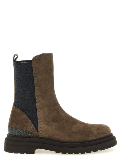 Brunello Cucinelli Precious Detail Ankle Boots Brown