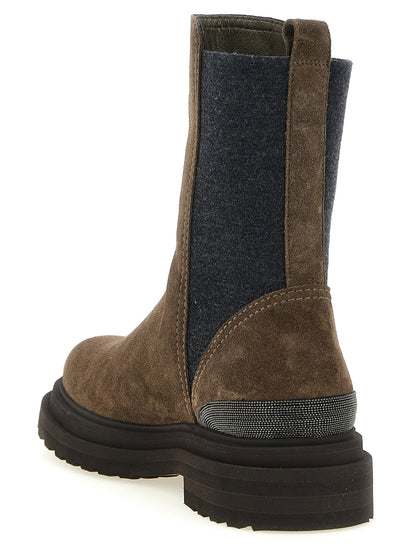 Brunello Cucinelli Precious Detail Ankle Boots Brown