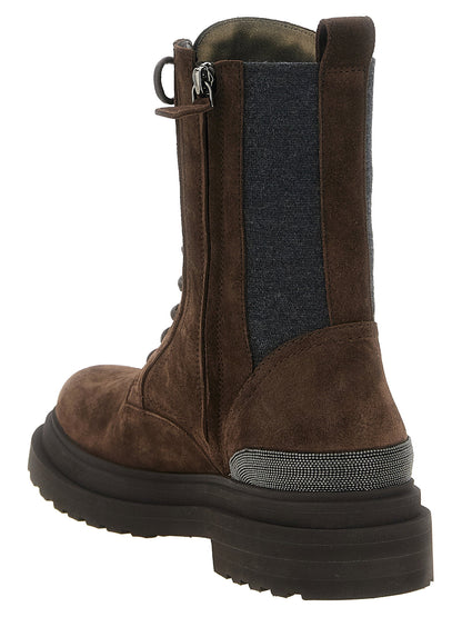 Brunello Cucinelli Precious Detail Ankle Boots Brown