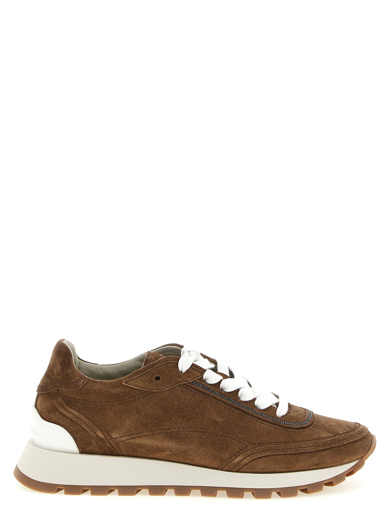 Brunello Cucinelli Monile Suede Sneakers Brown