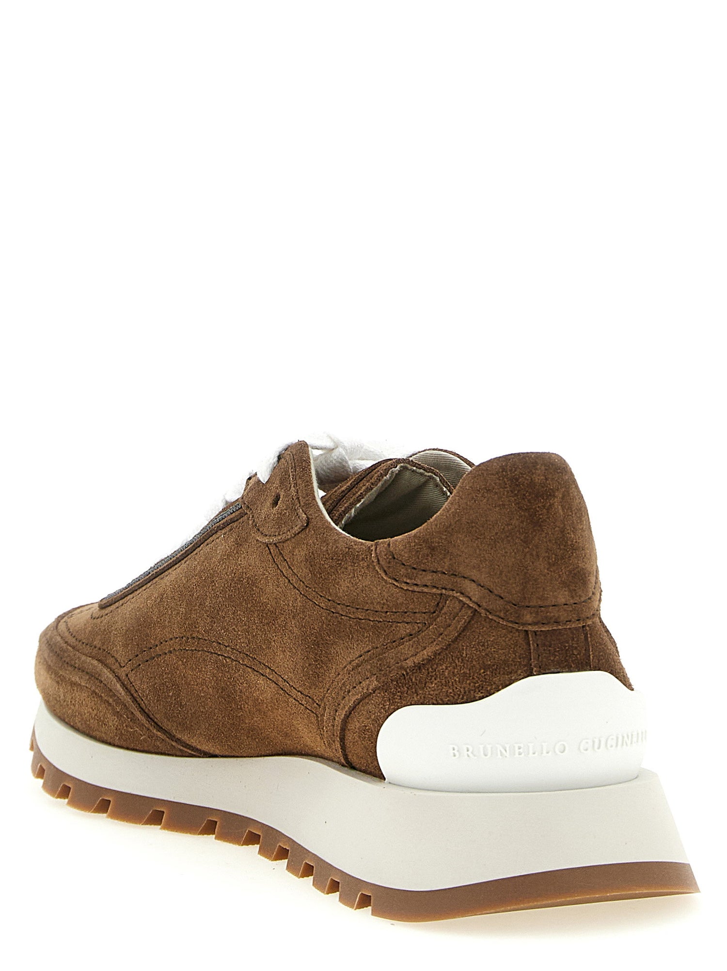 Brunello Cucinelli Monile Suede Sneakers Brown