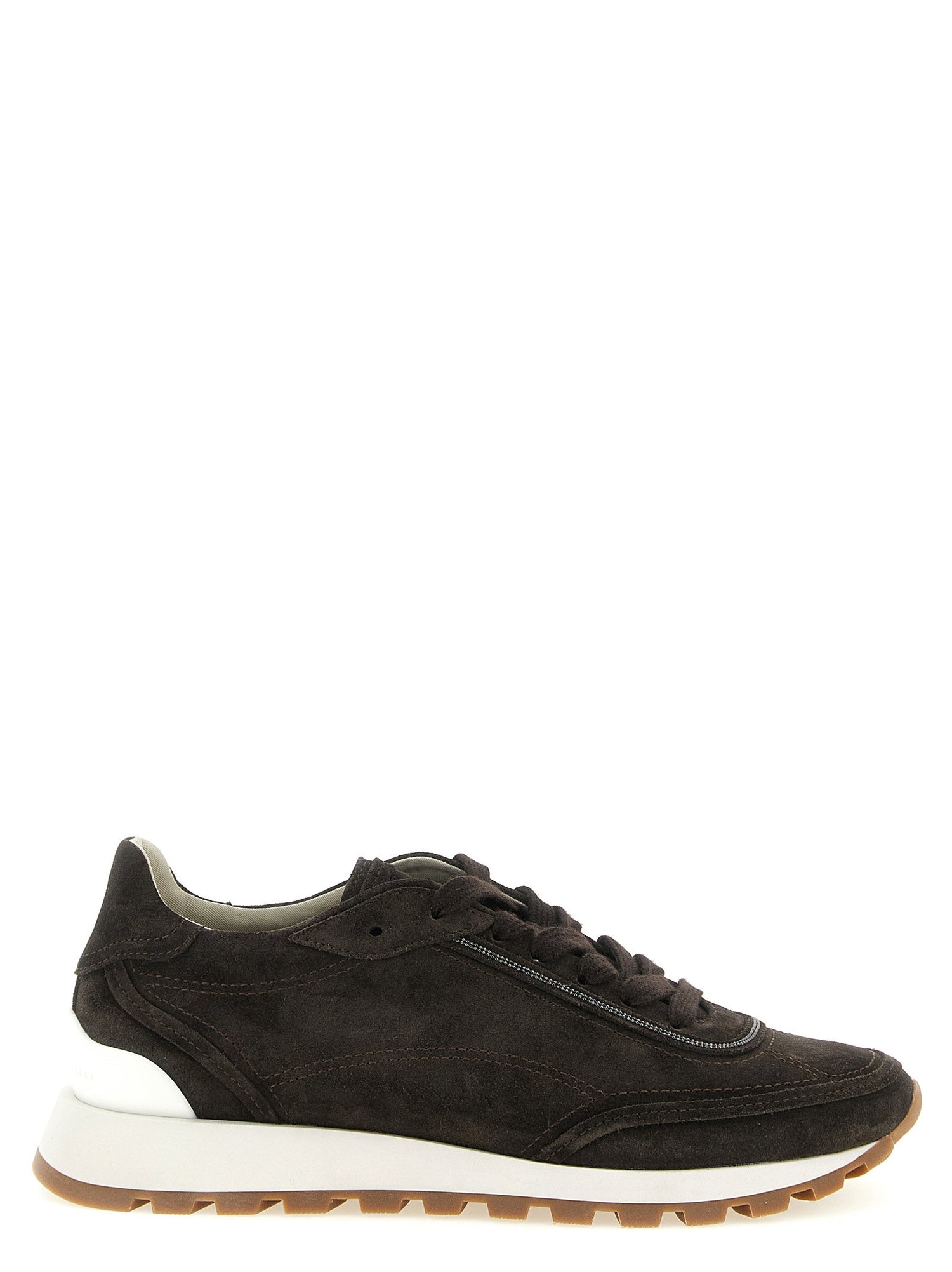 Brunello Cucinelli Monile Suede Sneakers Brown