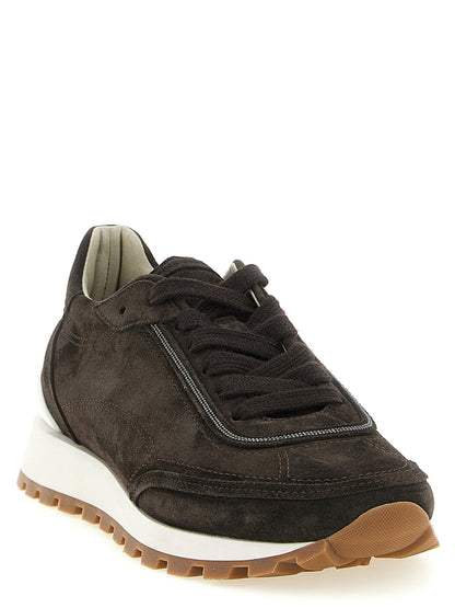 Brunello Cucinelli Monile Suede Sneakers Brown