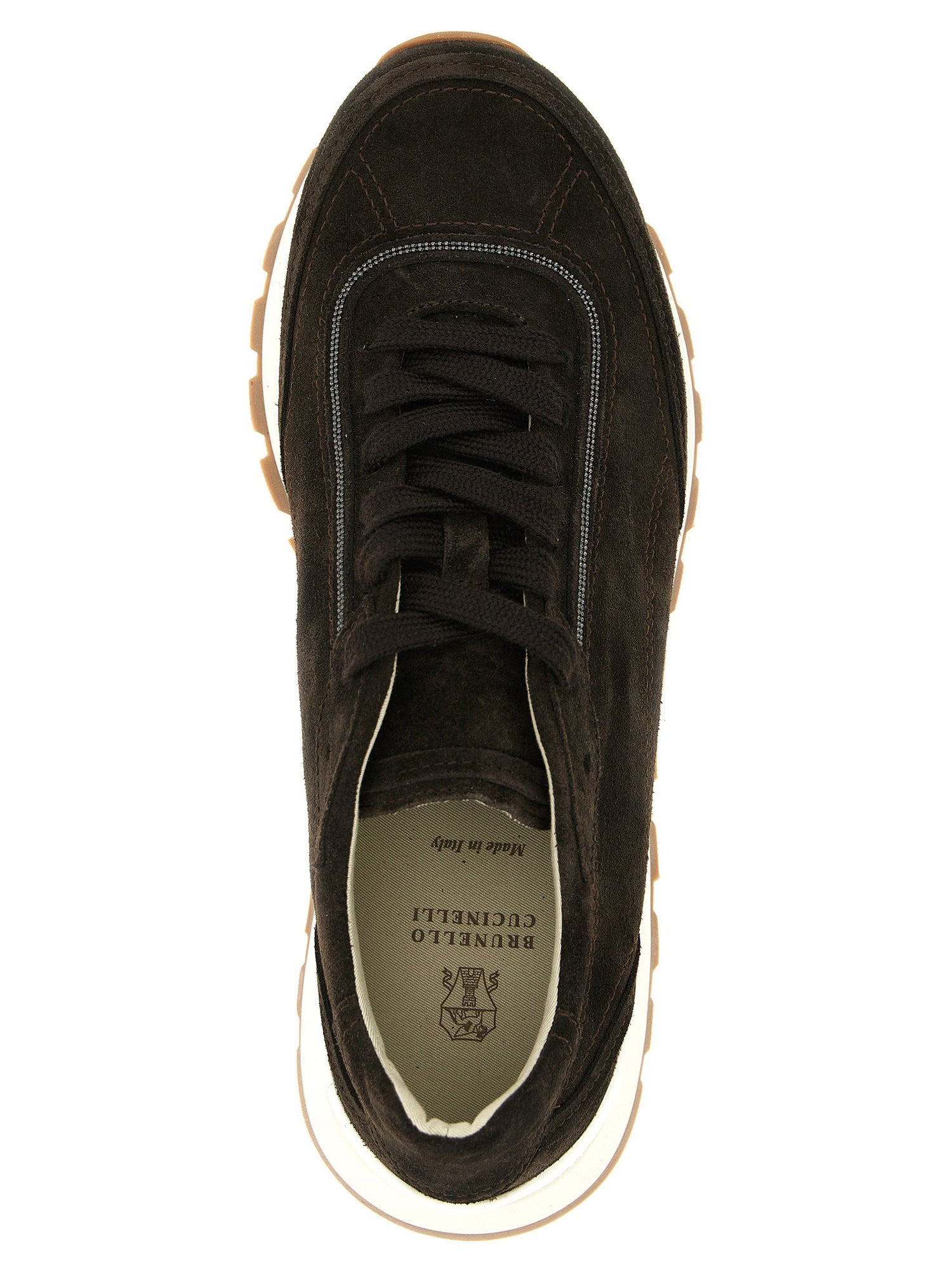 Brunello Cucinelli Monile Suede Sneakers Brown