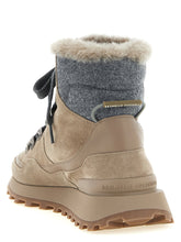 Brunello Cucinelli Lace-up Ankle Boots With Hooks Beige