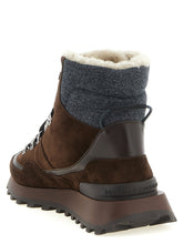 Brunello Cucinelli Lace-up Ankle Boots With Hooks Brown