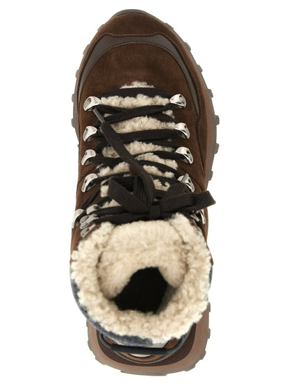Brunello Cucinelli Lace-up Ankle Boots With Hooks Brown