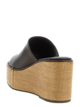 Brunello Cucinelli Leather And Raffia Wedges Brown