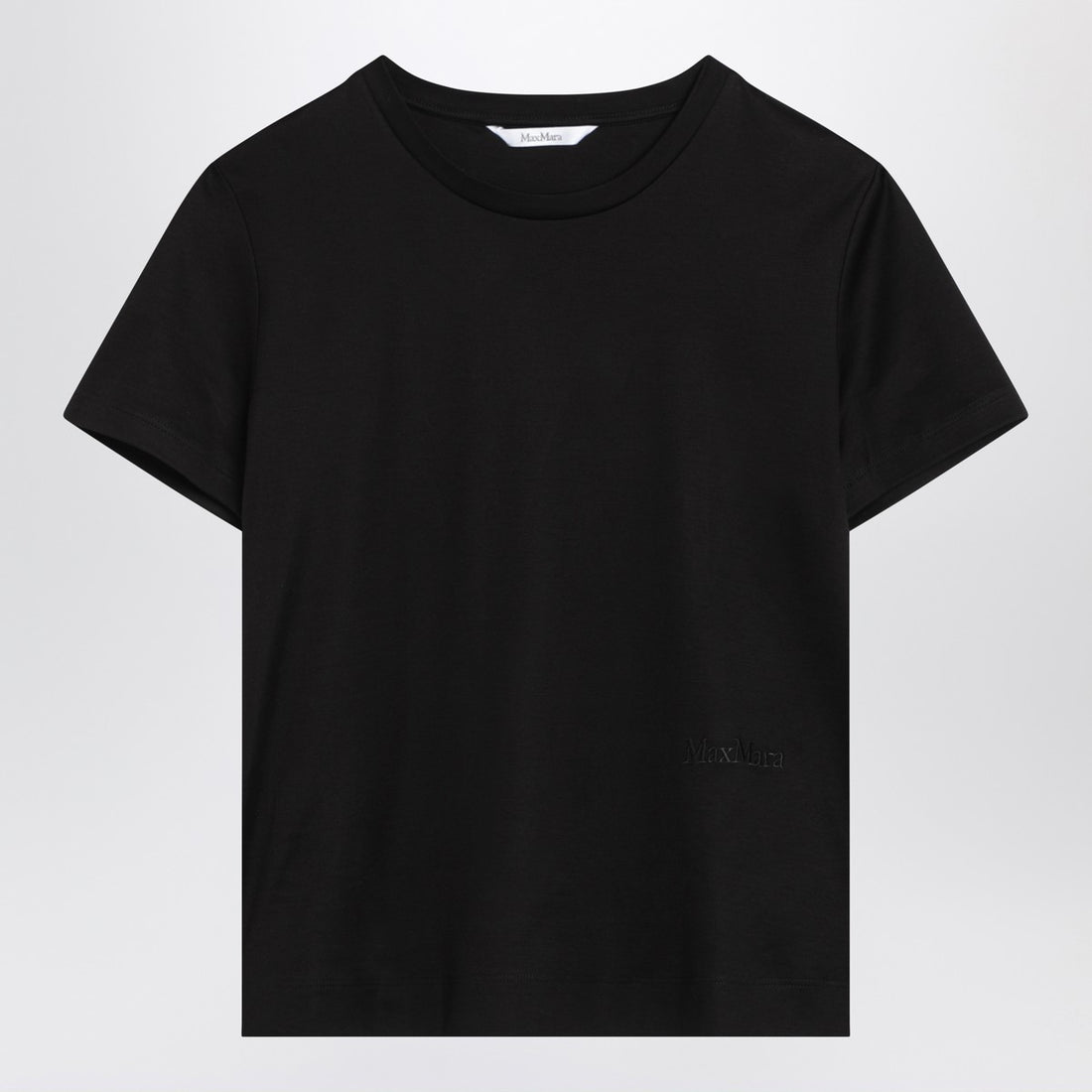 Max Mara Black Cotton Crewneck T-Shirt Black