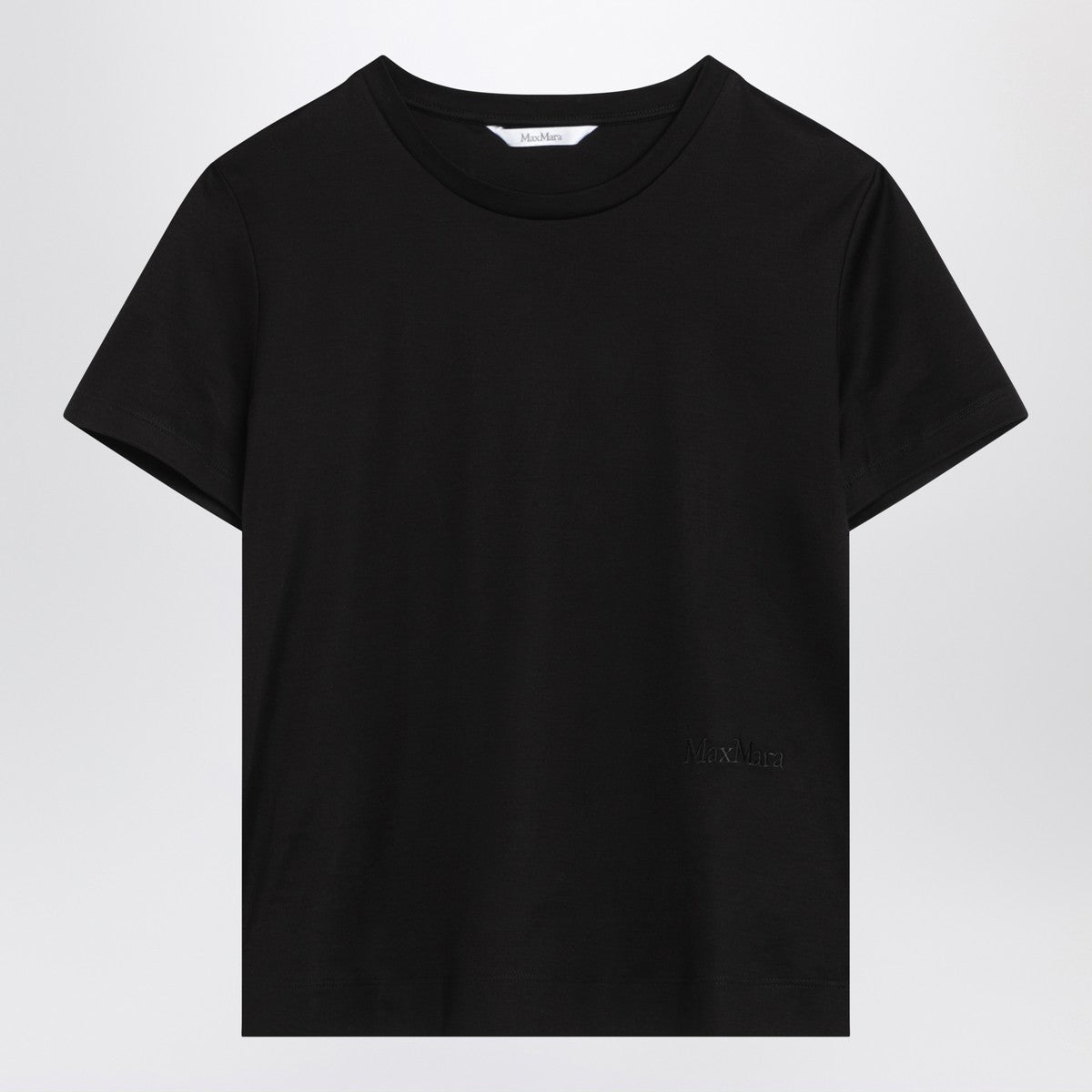 Max Mara Black Cotton Crewneck T-Shirt Black
