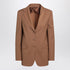Max Mara Studio Single-Breasted Virgin Wool Blazer in Hazelnut Brown