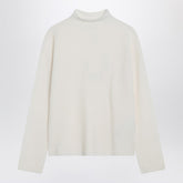 Max Mara Ivory Cashmere-Blend High-Neck Sweater White