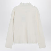 Max Mara Ivory Cashmere-Blend High-Neck Sweater White
