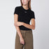 Off White Black Cotton Crewneck T-shirt with Contrasting OFF Logo Black