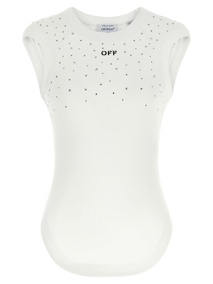 Off White Top Swarowski White
