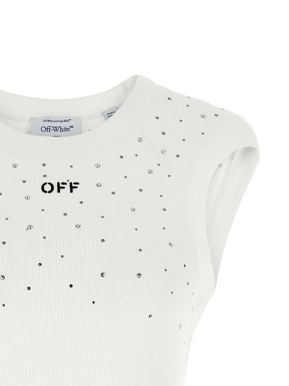 Off White Top Swarowski White