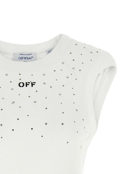 Off White Top Swarowski White