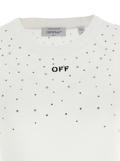 Off White Top Swarowski White