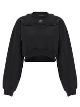 Off White Cropped Sweatshirt White/black