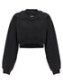 Off White Cropped Sweatshirt White/black
