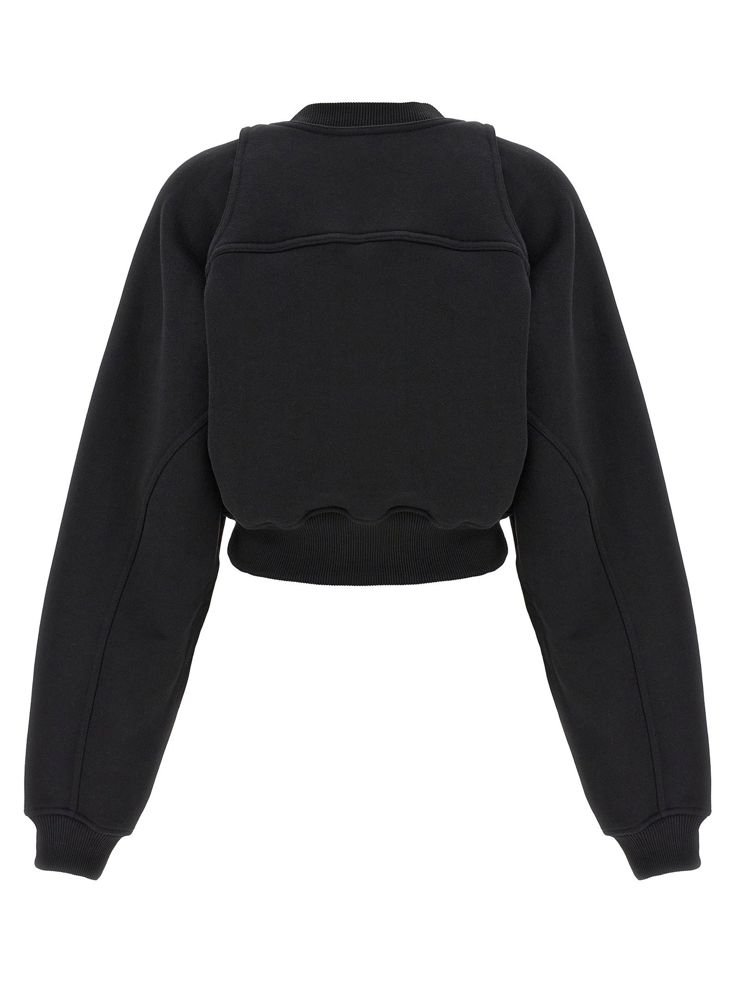 Off White Cropped Sweatshirt White/black