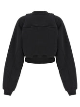 Off White Cropped Sweatshirt White/black