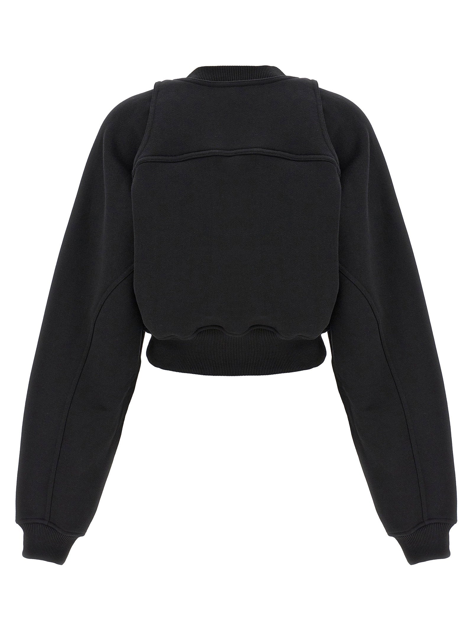 Off White Cropped Sweatshirt White/black
