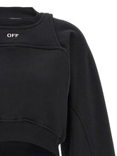 Off White Cropped Sweatshirt White/black