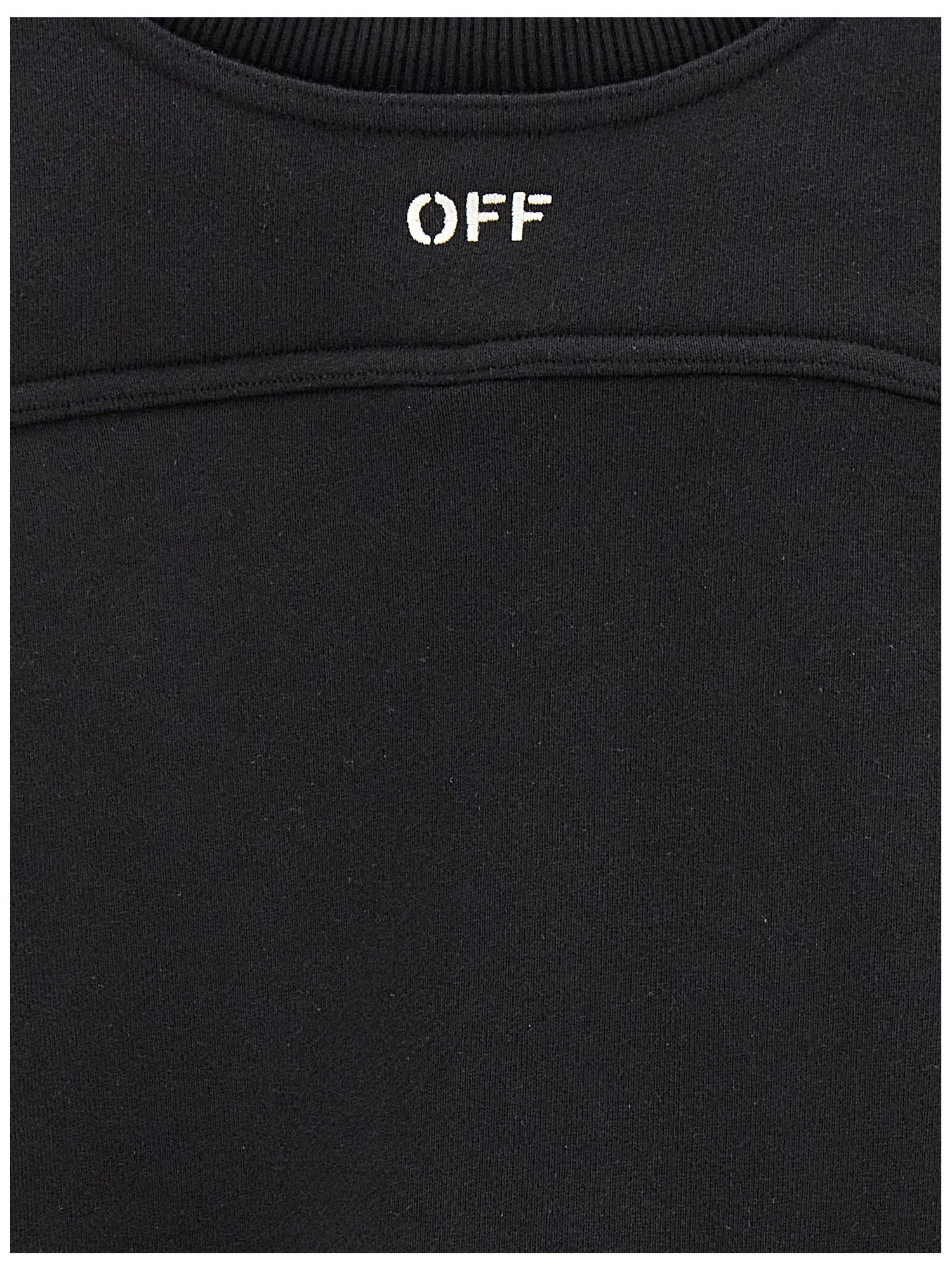 Off White Cropped Sweatshirt White/black