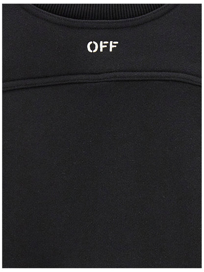 Off White Cropped Sweatshirt White/black