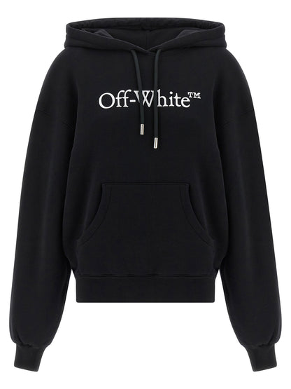 Off White Big Logo Bookkish Hoodie White/black