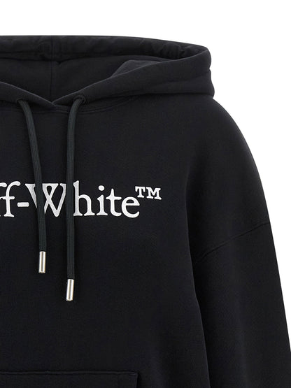 Off White Big Logo Bookkish Hoodie White/black