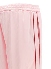 Off White Jacquard Satin Pajama Pants Pink